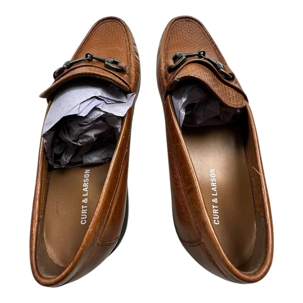 CURT & LARSON Men's‎ Crespo Cog Loafers Buckle Bit Leather Tan US 11